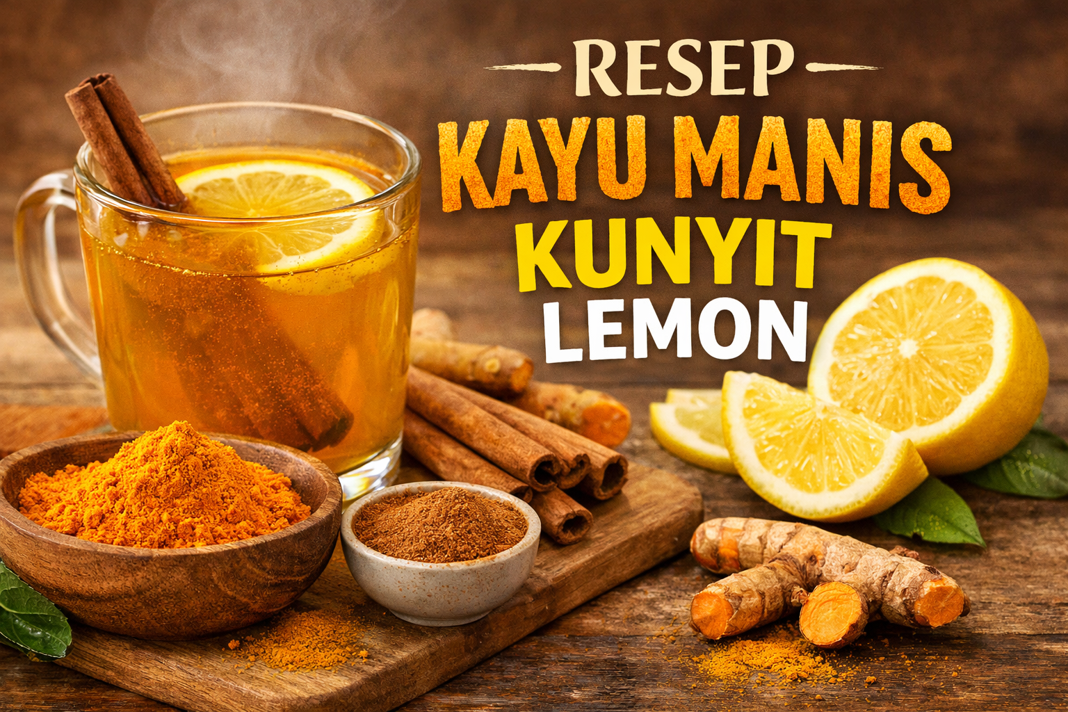 Resep Minuman Herbal Kayu Manis Kunyit Lemon untuk Kesehatan Alami